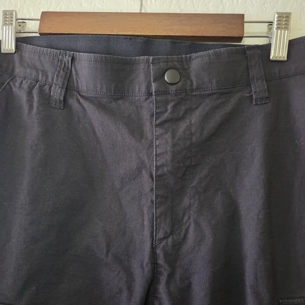 BYLT Weekender Cargo Pants Mens 36 Black Ripstop Tapered Stretch